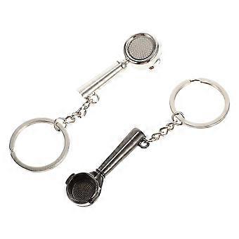 2pcs Creative Zinc Alloy Key Chain Exquisite Coffee Series Key Rings Pendants