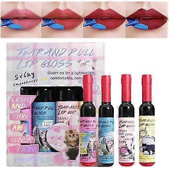 2026 4 Pcs Lip Stain Set,Tattoo Color Lip Gloss,Long Lasting Waterproof High Colour Development Mini Liquid Lipstick Moisturizing Lip Makeu