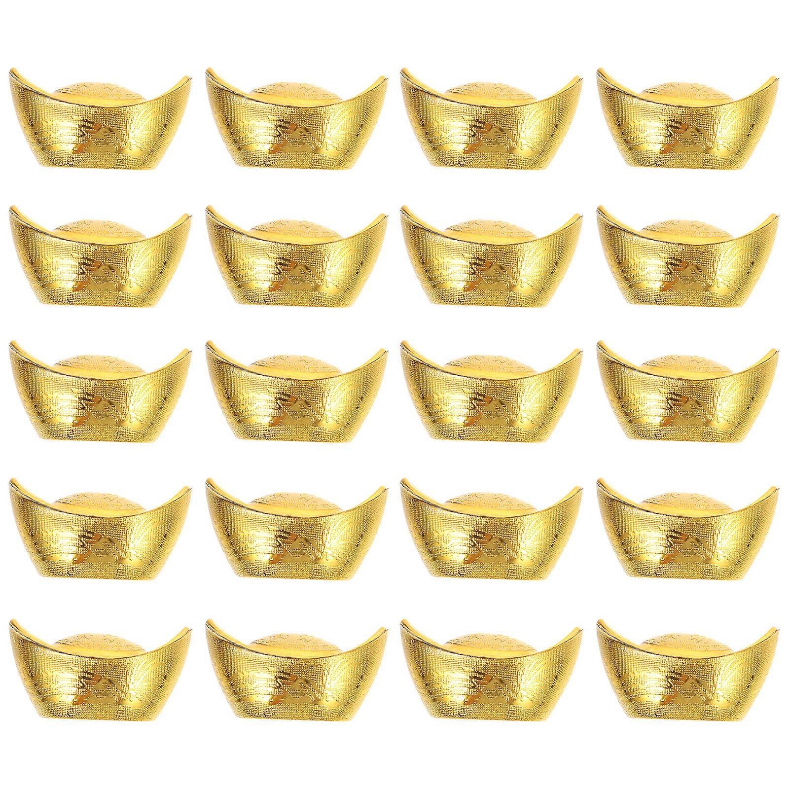 20 Pcs Delicate Gold Ingot Shape Candy Packing Box Creative Candy Wrapping Boxes