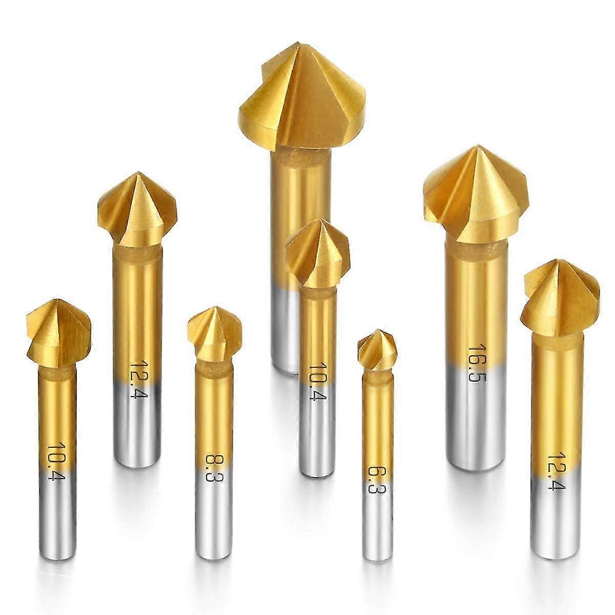 8pcs Countersink 90 Hss Countersink Cutter Titanium Drill Bit Titanium Metals Chamfering Screw Tool