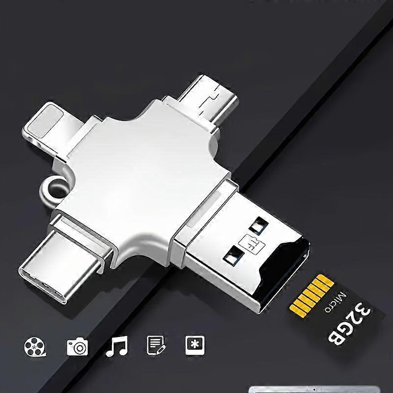 Suitable For IOS Adapter, For Android/Type-C Mobile Phone Four-in-one Multi-function Card Reader, TF Card USB 3.0