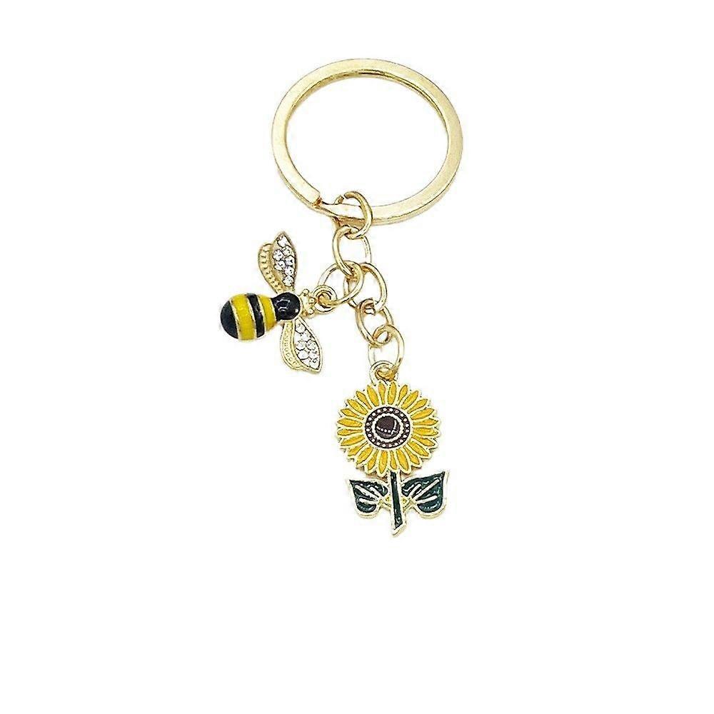 Small Fresh Bee Flower Keychain