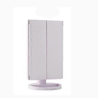 Makeup Mirror Vanity with Lights, 2X 3X 10X Magnification, Touch Control, Trifold Mirror, Dual Power Supply C