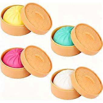 4PCS Dumplings Squishy, 3.5" Colorful Big Dumpling Stress Balls Fidget Toys