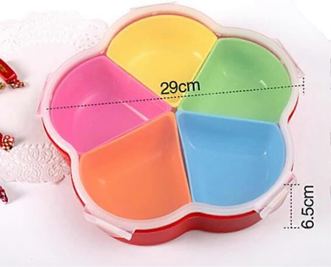 Multi Sectional Nuts And Candy Snack Serving Tray With Lid (style 3)