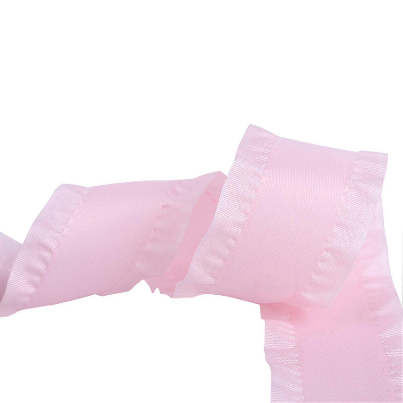 1 Roll Ribbon Spool Fine Workmanship Ruched Polyester Long Solid DIY Tulle Roll for Gift