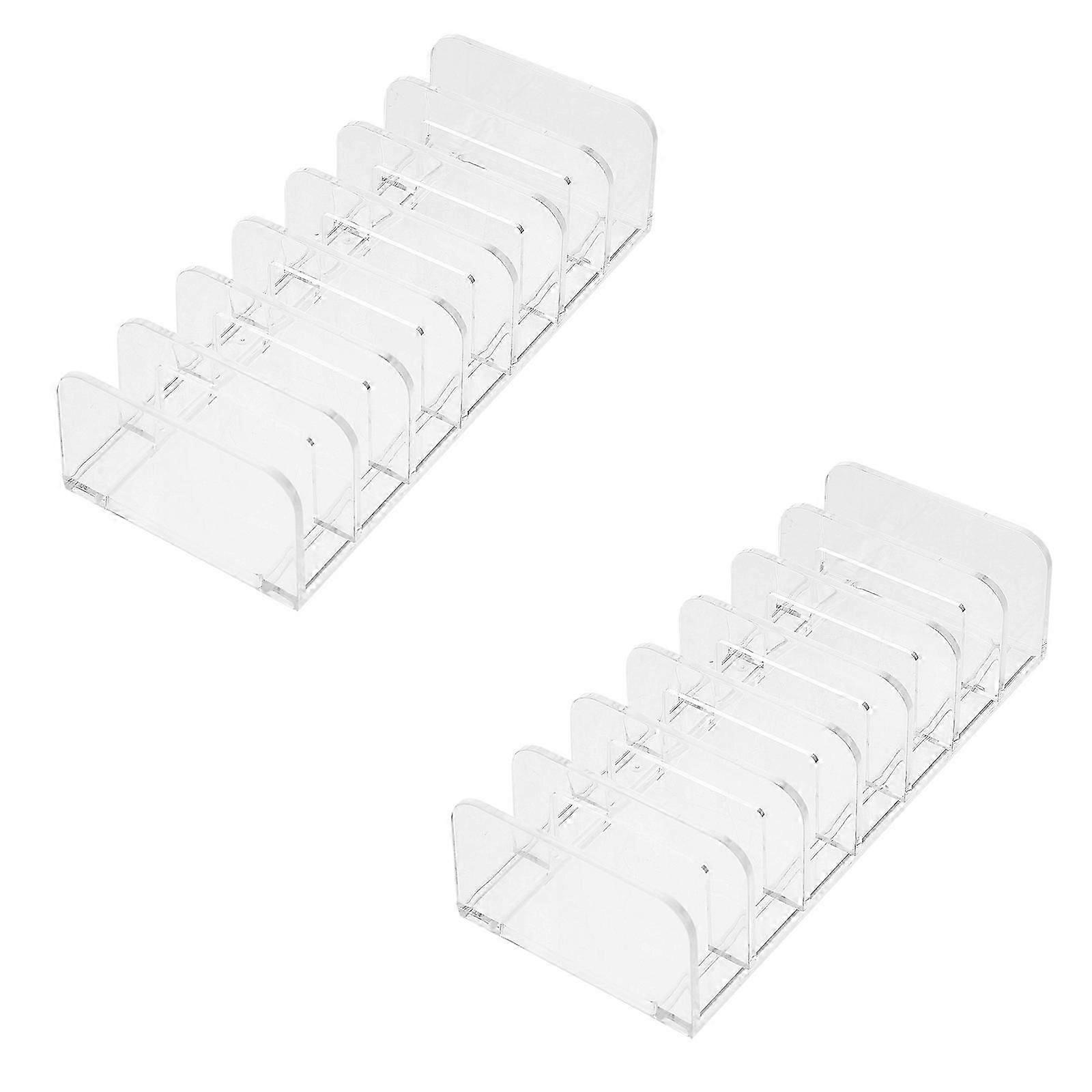 2Pcs Acrylic Seven-grid Cosmetics Display Rack Multi-purpose Makeups Storage Box