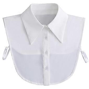 White Detachable Fake Collar with Large Pointed Design - 28x36x28cm - Elegant Embroidered Neckline for Women, Stylish Neck Guard for Dresses, Blouses,