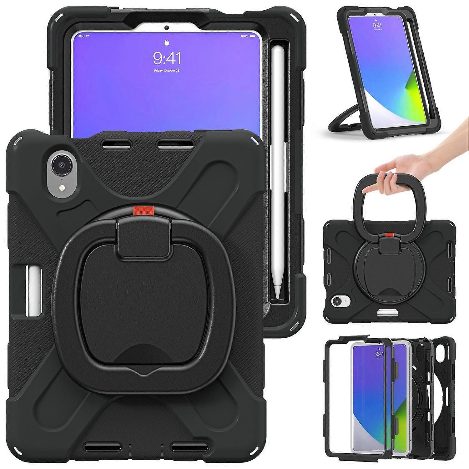 For Apple iPad Mini 2024 8.3" / Mini 6 2021 360 Degree Black Case Cover