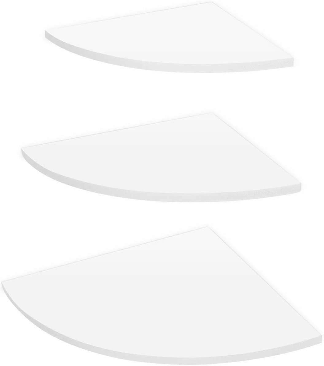 Oak Solid Wood Corner Shelf Hanging Shelf Round Ends Wall Shelf,3pcs