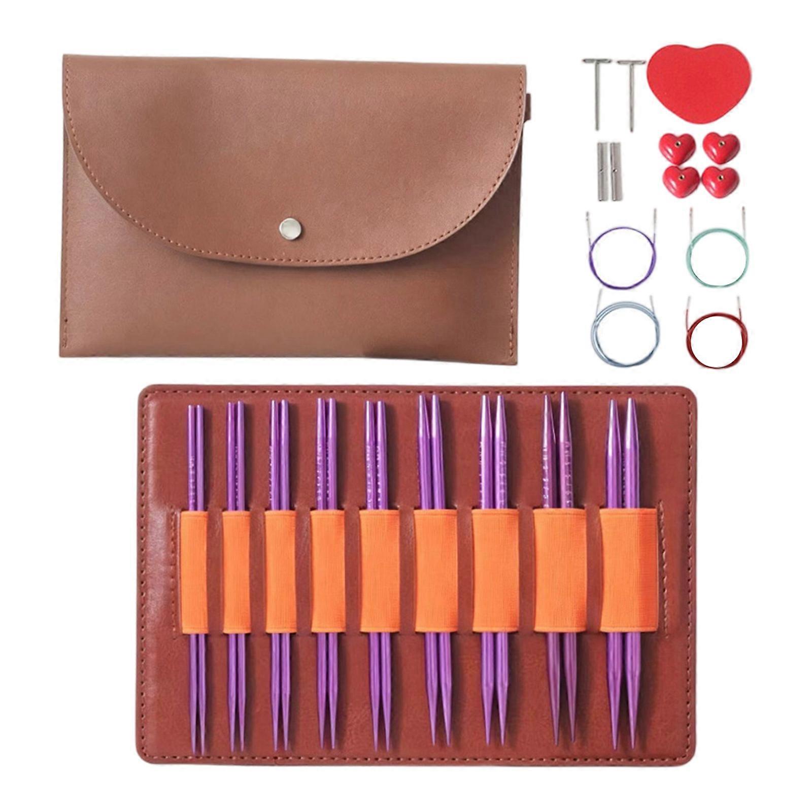 Stitching Practice Knitting Needle Set With Aluminum Needle Format, Storage Bag for Class Making Multicolor