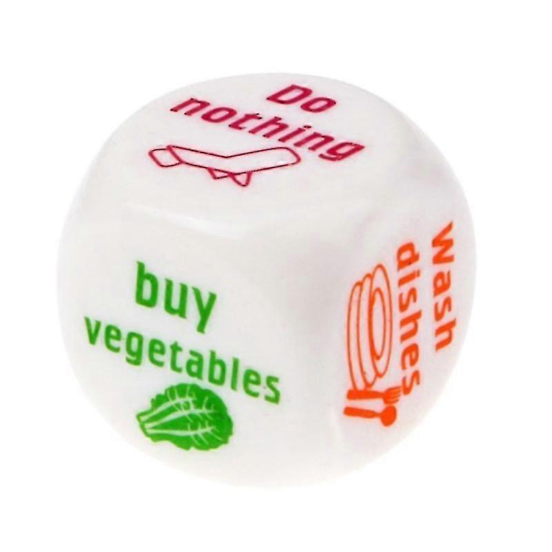 6-Sided Patterned Corner-Rounded 25MM Housework Dice Game for Family Chore Assignment Fun