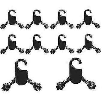 Pet Apparel Hangers Pink And White Plastic Dog Clothes Rack Hanger Pack Of 10 (s, Black)