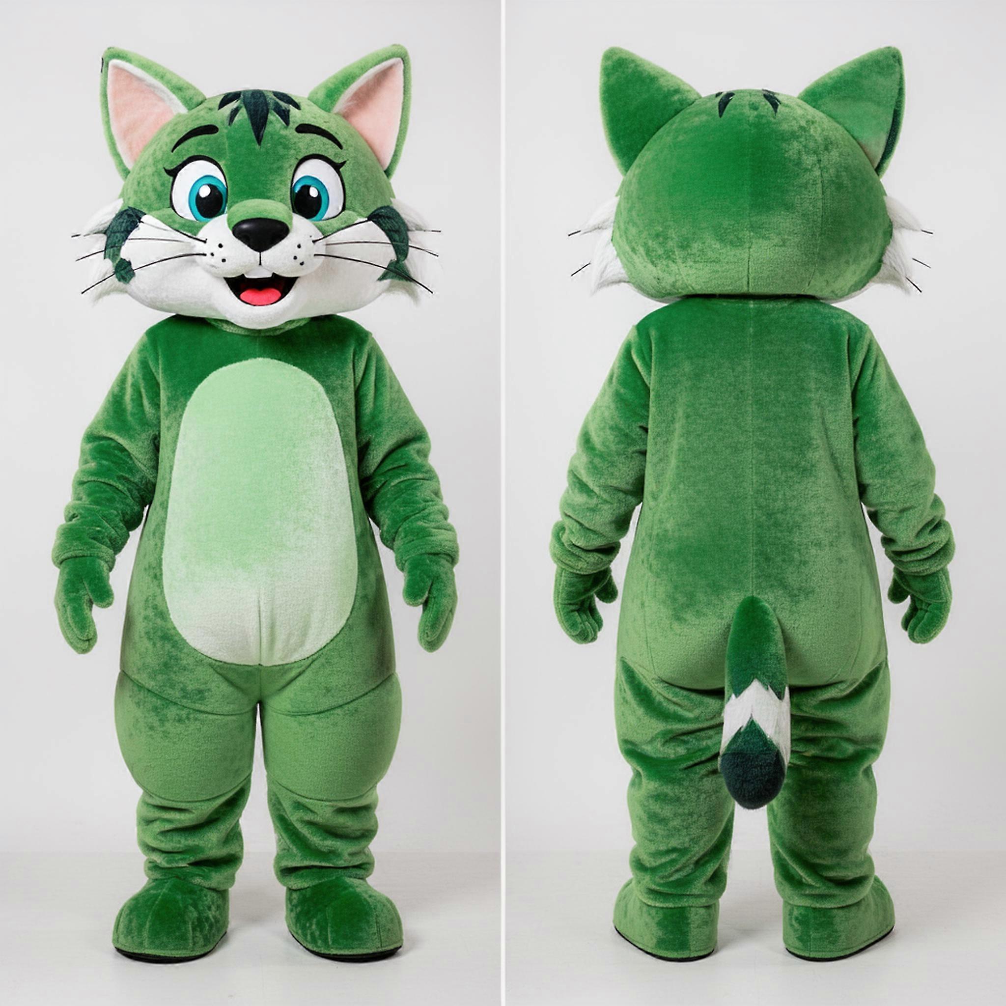 MASTICOT Emerald Green Playful Bobcat Mascot