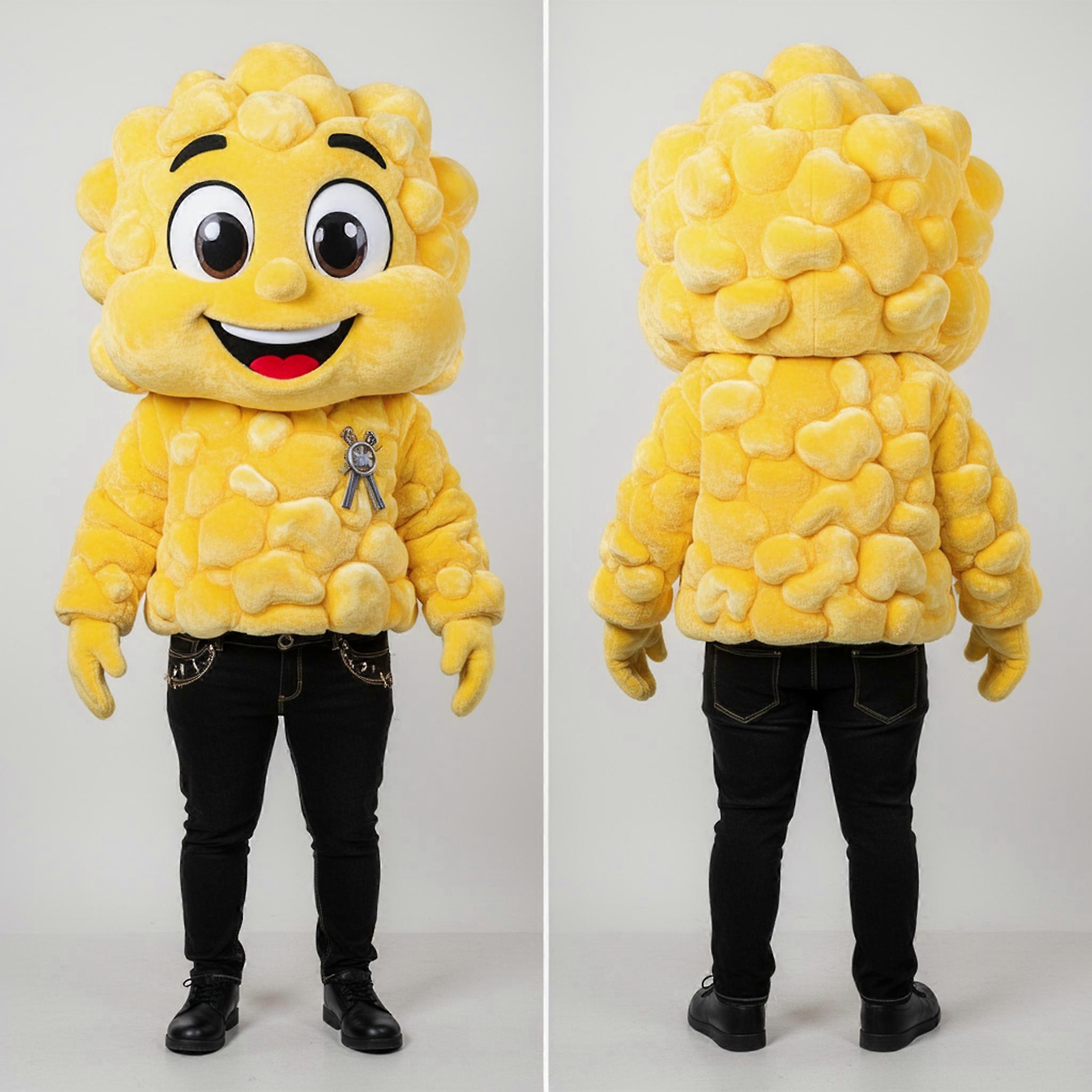 MASTICOT Golden Fluffy Cartoon Pop Corn Mascot