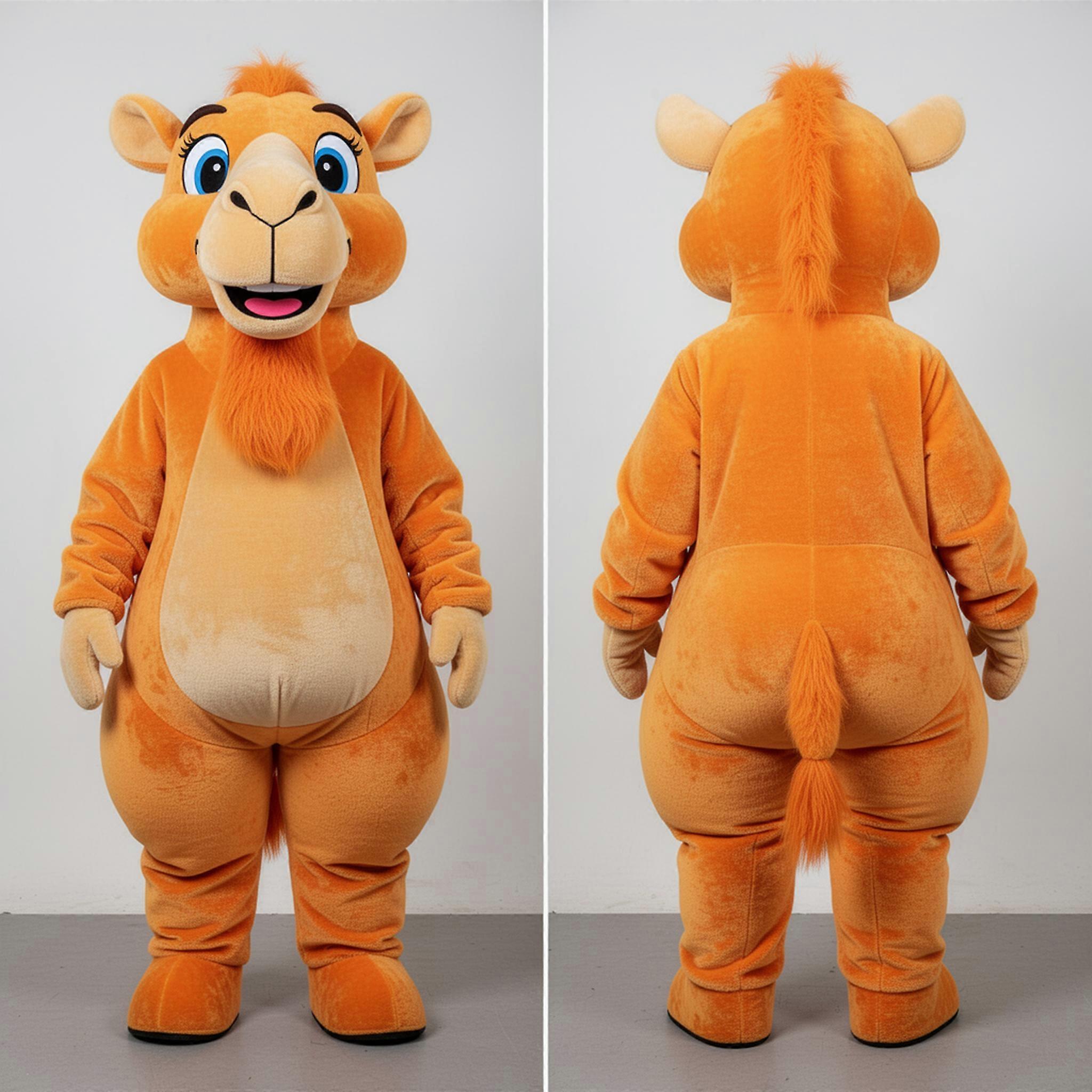 MASTICOT Orange Friendly Camel Mascot