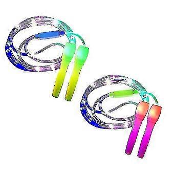 2er-Pack LED-Springseile, längenverstellbar und mit drei Lichtmodi, geeignet für Kinder, Lichtshows und Fitness.