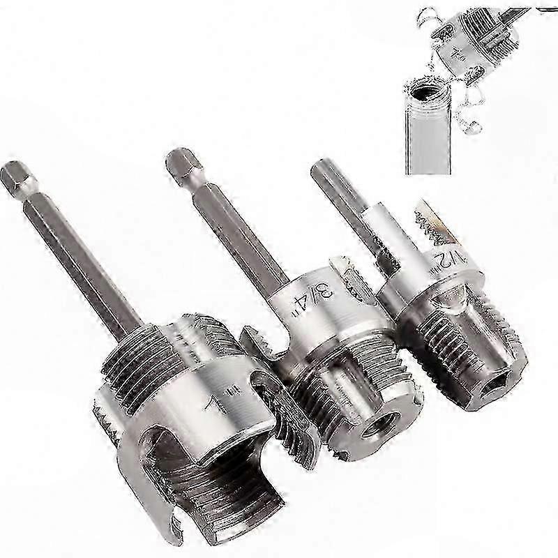 Pipe Threading Tool Internal & External Thread Tapping Cutter for PVC Water Pipes, Compatible with Electric Drill