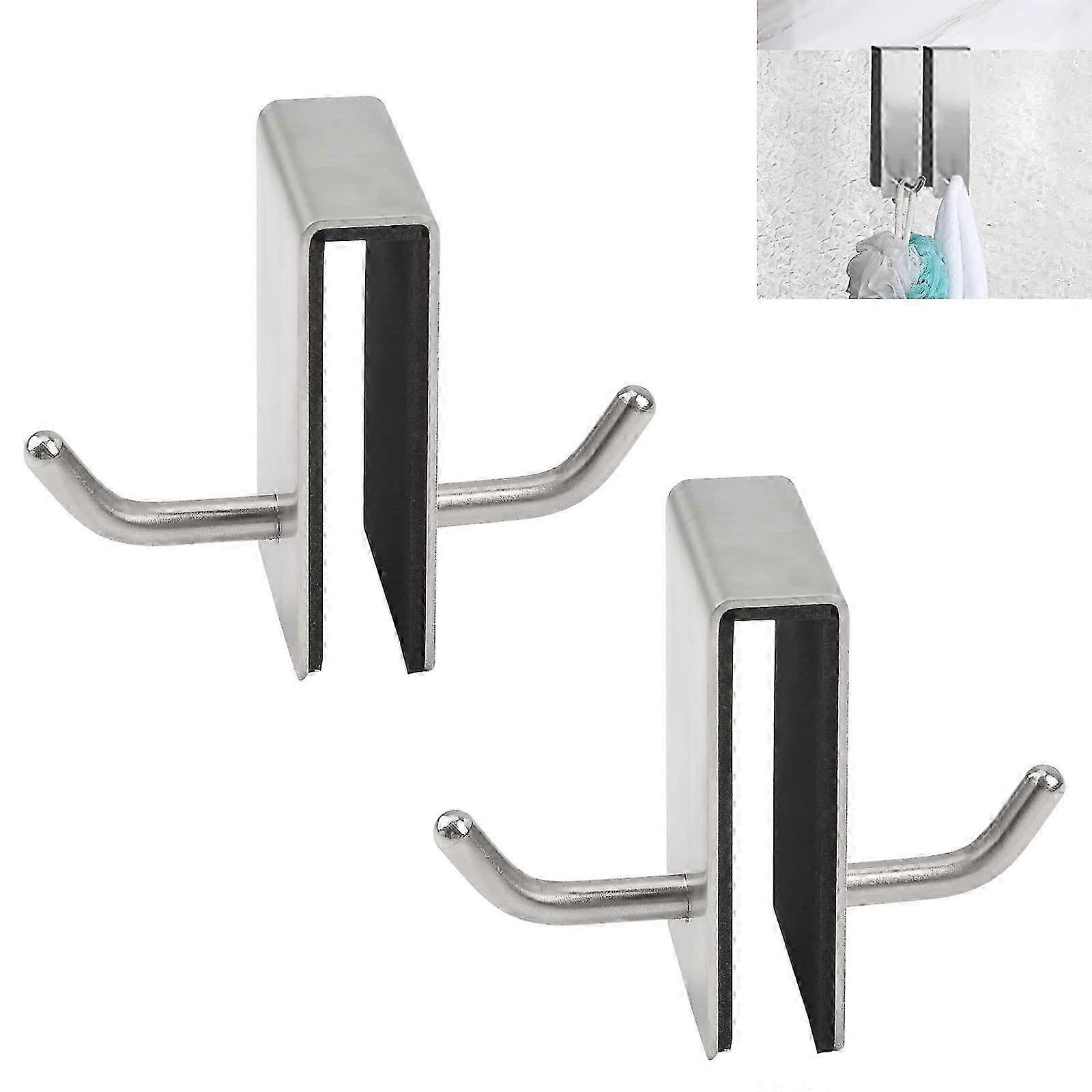 Overglass Dual Towel Hooks Stainless