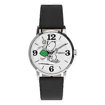 Timex Peanuts x Marlin Pickleball 38mm Leather Strap Watch TW2Y50400