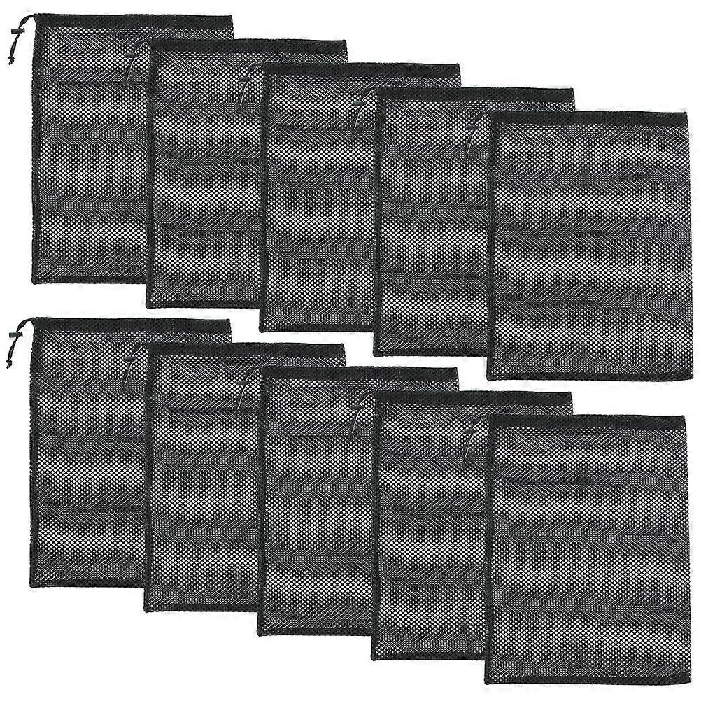 Black Mesh Drawstring Bag for Sport Swimming Multi-Functional 30Pcs Pack