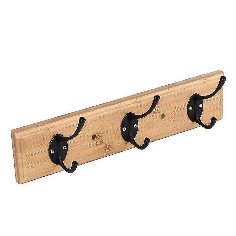 Solid Wall-Mounted Hat Rack, 3-Hook Coat and Towel Organizer