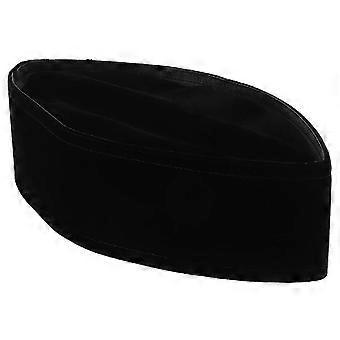 Cotton Muslim Prayer Cap, Soft Breathable Boat Cap, Machine Washable, Secure Fit for Daily Prayers, Black, 58 cm