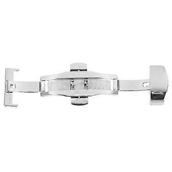 Silver Stainless Steel Watch Clasp Replacement Buckle for Watch Strap, Easy Install, Durable Polished Finish, 1 Piece