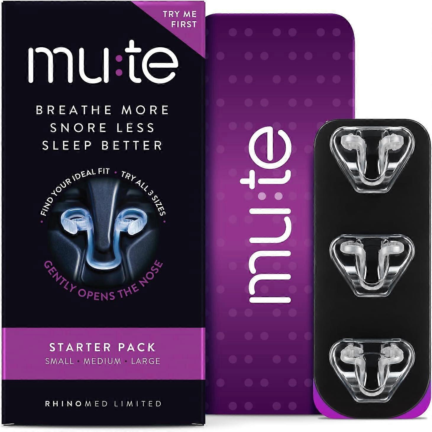 Mute Nasal Dilators for Sleep, Snoring Solution, Starter, 3 Sizes
