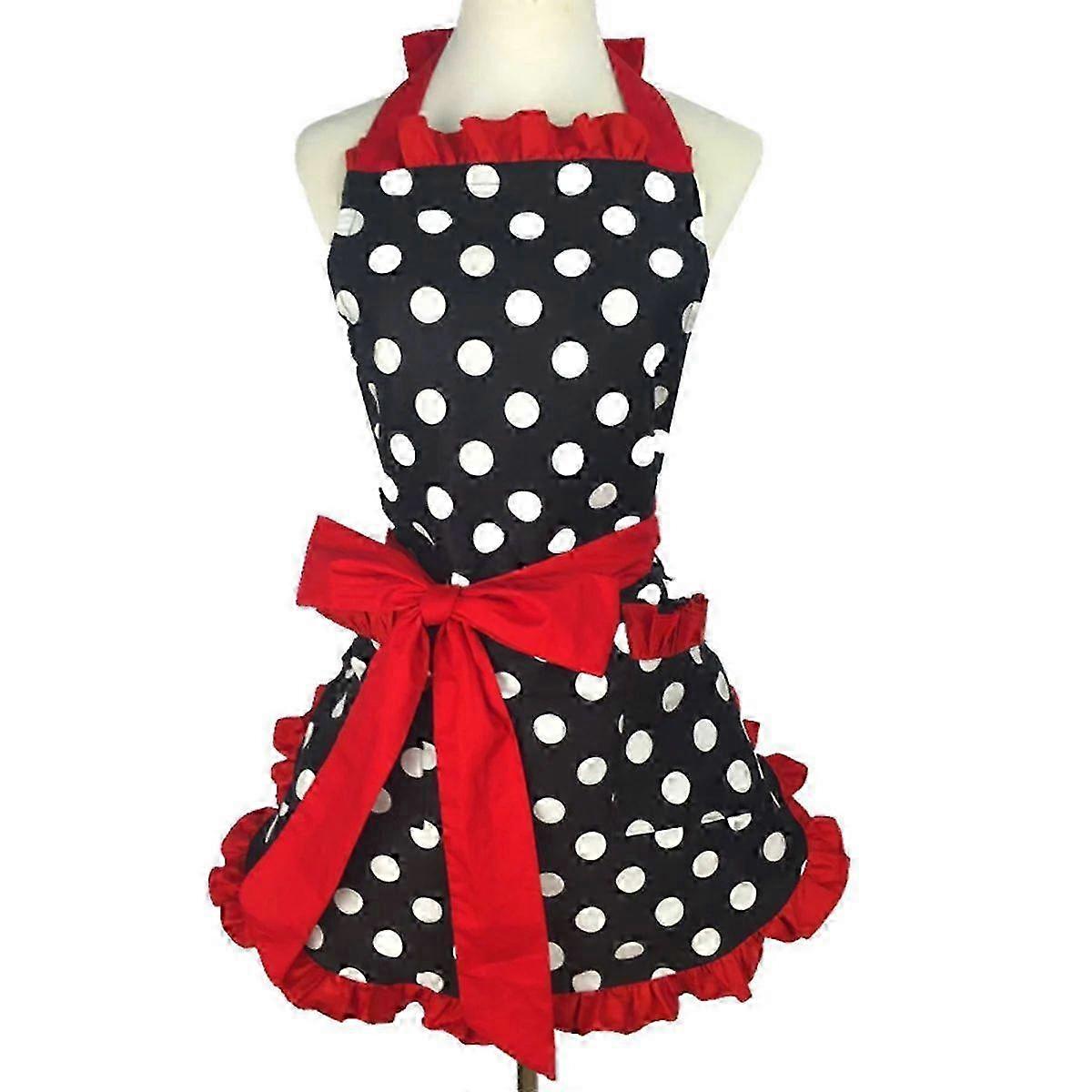 Retro Polka Dot Ruffle Apron