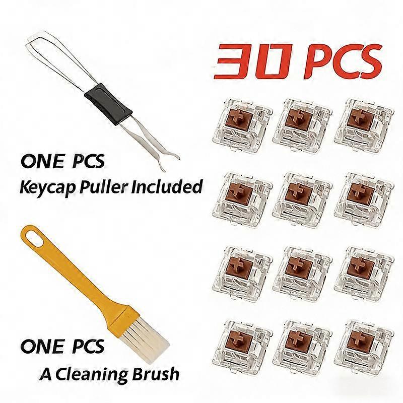 30/50/90Pcs Keyboard Switch Clicker Key Replacement 3 Pin Tactile Switch For Mechanical Keyboard Include Keycap Puller Brush