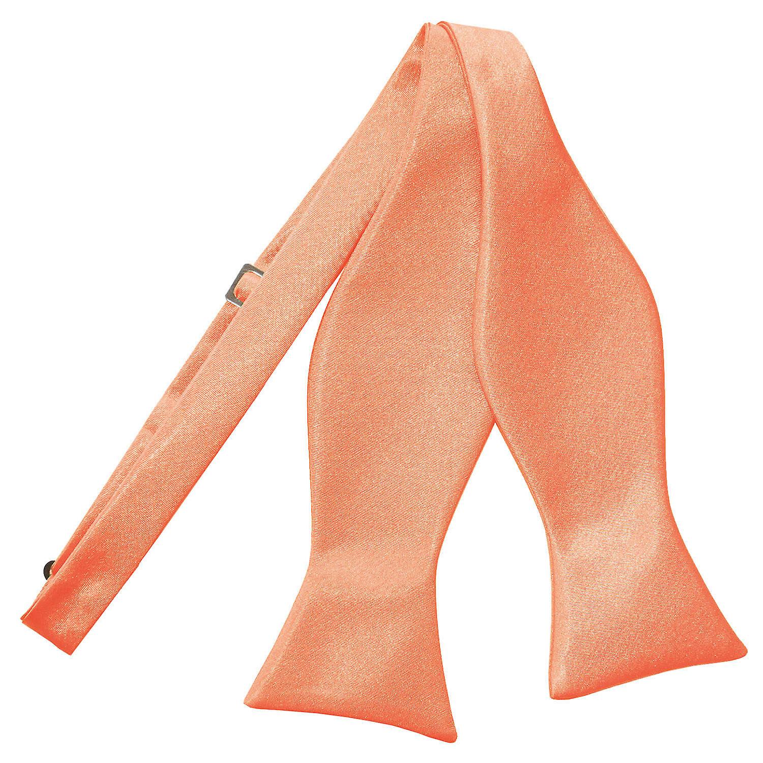 Coral Plain Satin Self-Tie Bow Tie