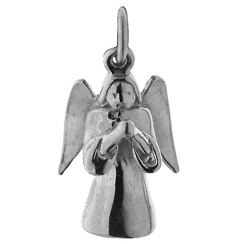 Silver 17x12mm solid Guardian Angel Pendant or Charm