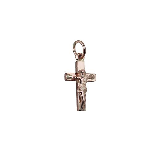 9ct Rose Gold 17x10mm solid block Crucifix Cross