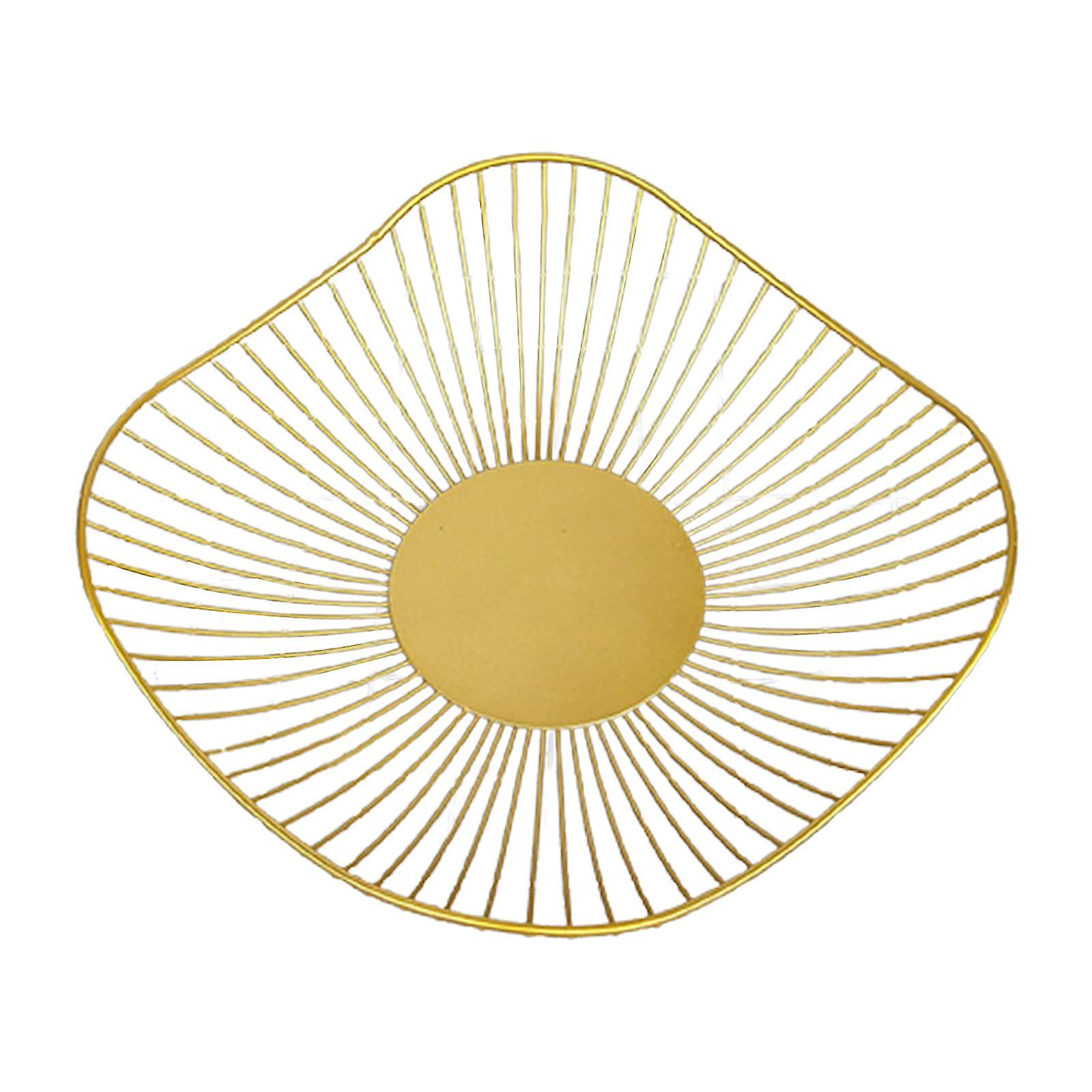 Portaoggetti per cesto di frutta in filo metallico Candy Snack Storage Container Holder B_Gold_S