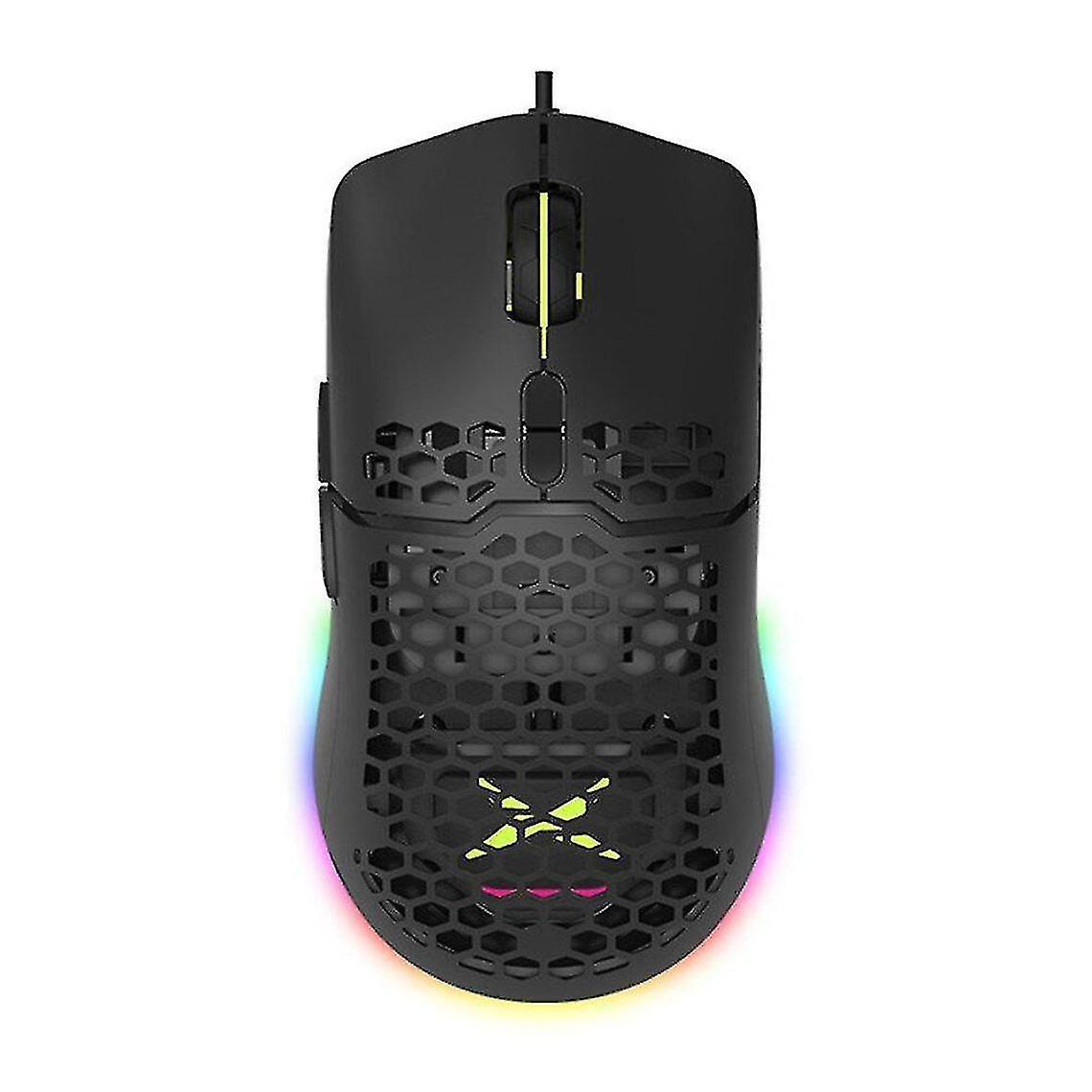 Colorful M700 Wired Hole Mouse, Lightweight Design, 3389 Chip, Rgb Gaming Two-way Dpi Adjustment