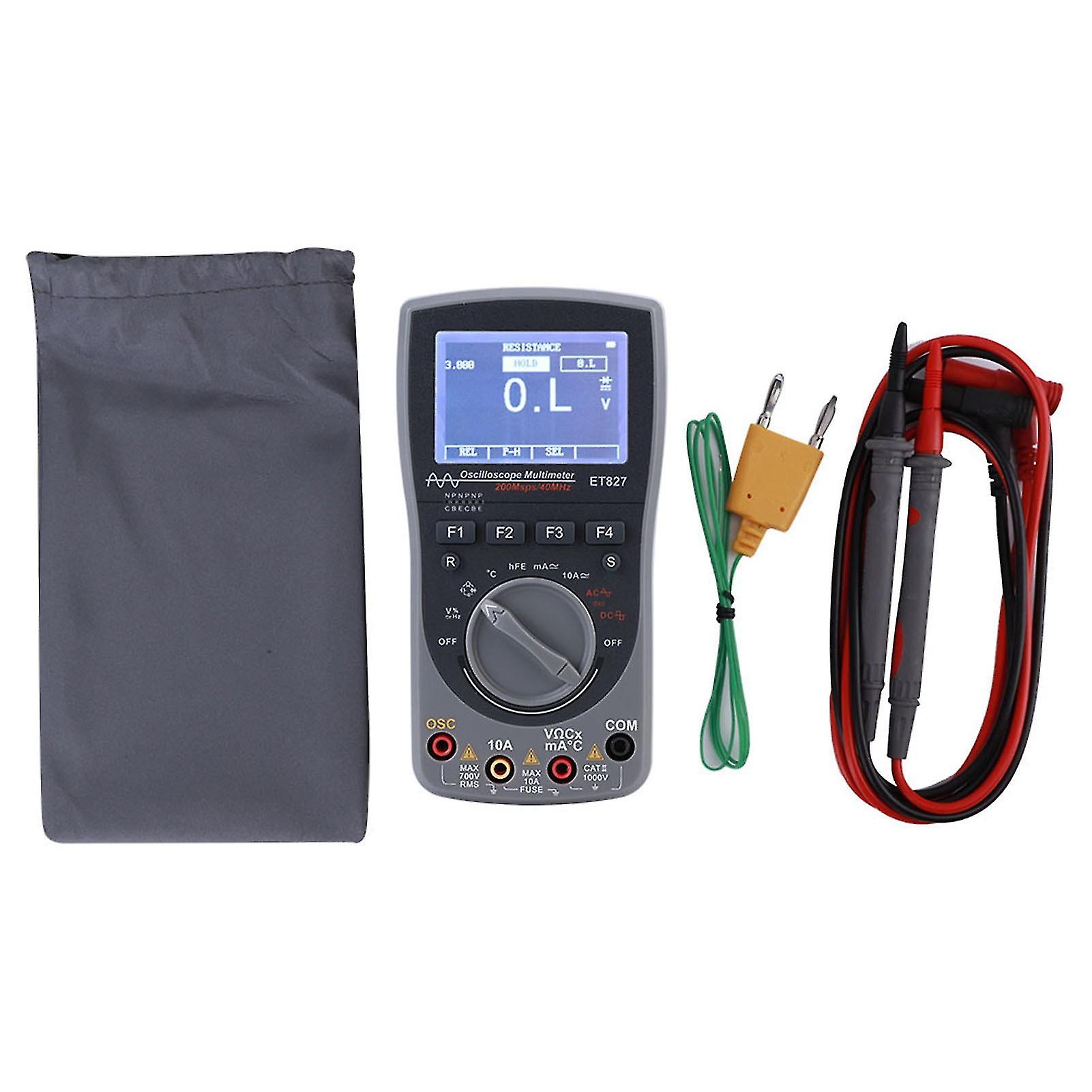 Et827 2 In 1 High Definition Screen 40mhz 200msps Handheld Digital Multimeter Oscilloscope