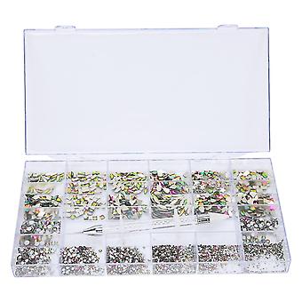 Nail Art Rhinestones Colorful Exquisite Nail Diy Glass Rhinestones Decoration With Box