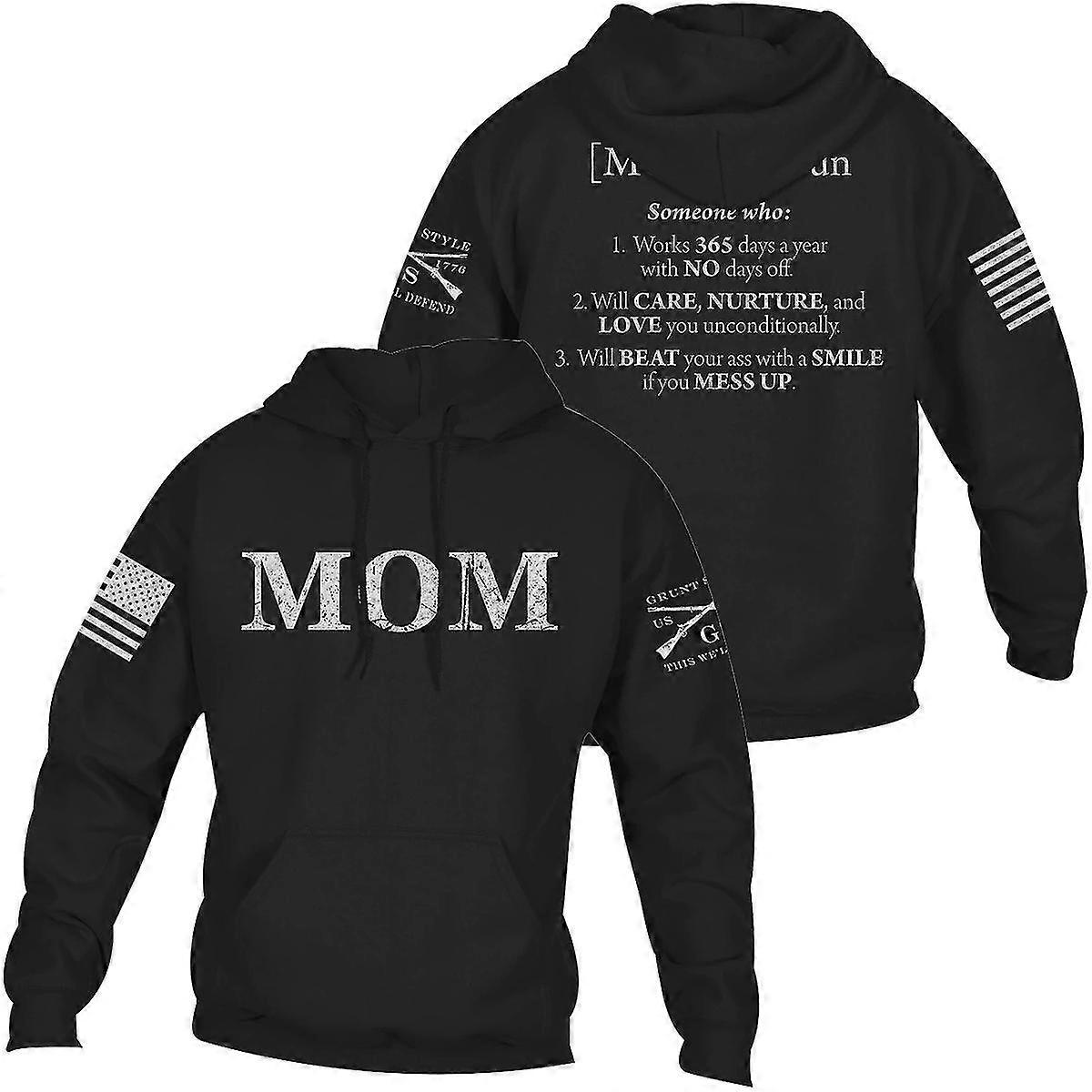 GRUNT stil mor defineret pullover hoodie-sort