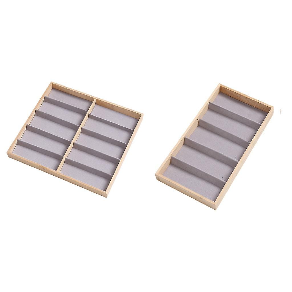 2 Pack Eyeglasses Sunglasses Storage Display Tray Case Stand Holder Box