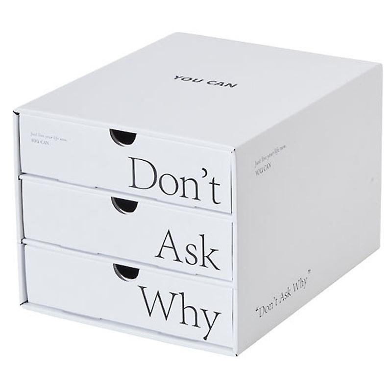 Desk Organizer with Drawer Corrugated Paper 3 Tier Desktop Storage Box for Home Dorm Office White 