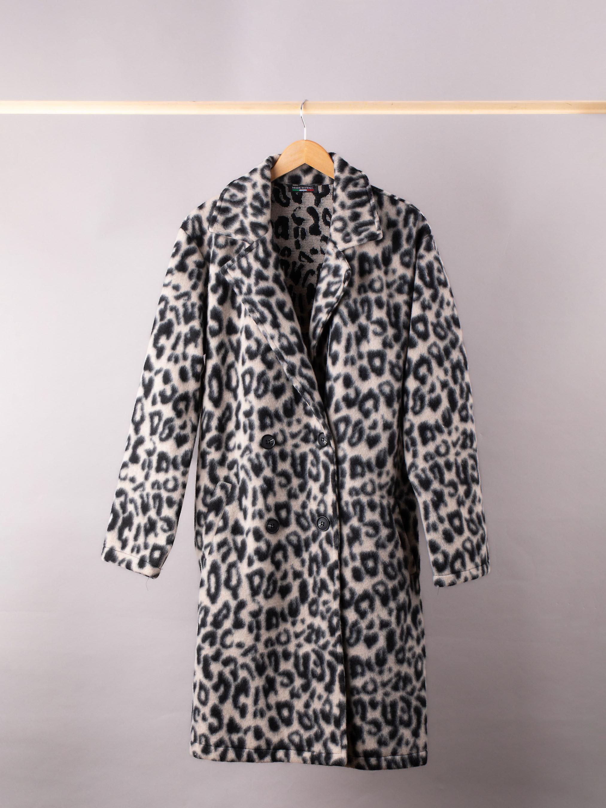 Leonie Leopard Print Coat in Cream