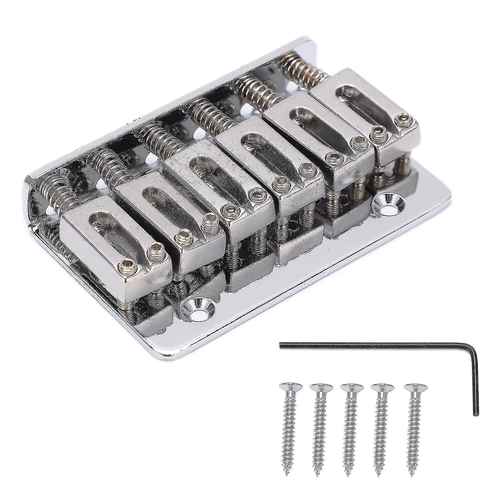 6 String Guitar Bridge Top Loading Adjustable Electric Guitar Replacement Part Silver for M00877 Model