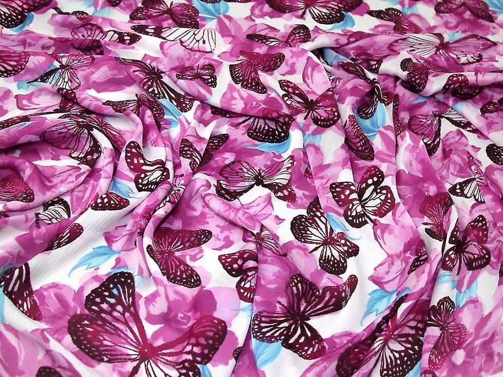 Minerva Crinkle Satin Fabric Pink - per metre