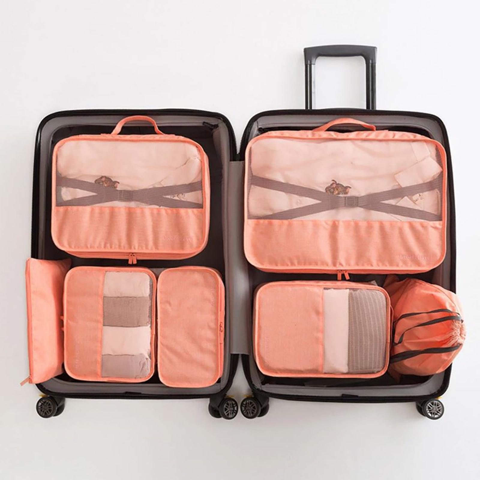 7Pcs Travel Pouch Clothes Packing Storage Bags Suitcase Luggage Organiser