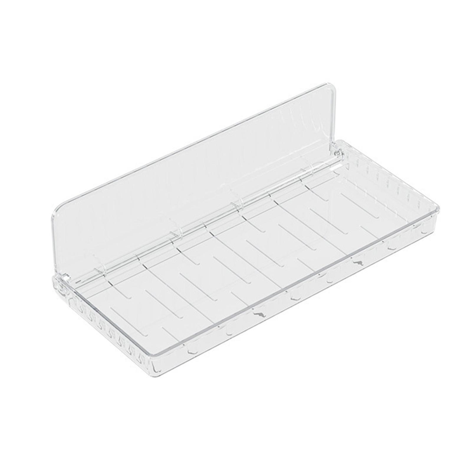 Wall Mounted Folding Shelf Transparent Punch Free Large Capacity Strong Foldable Floating Wall Shelves for Bathroom L