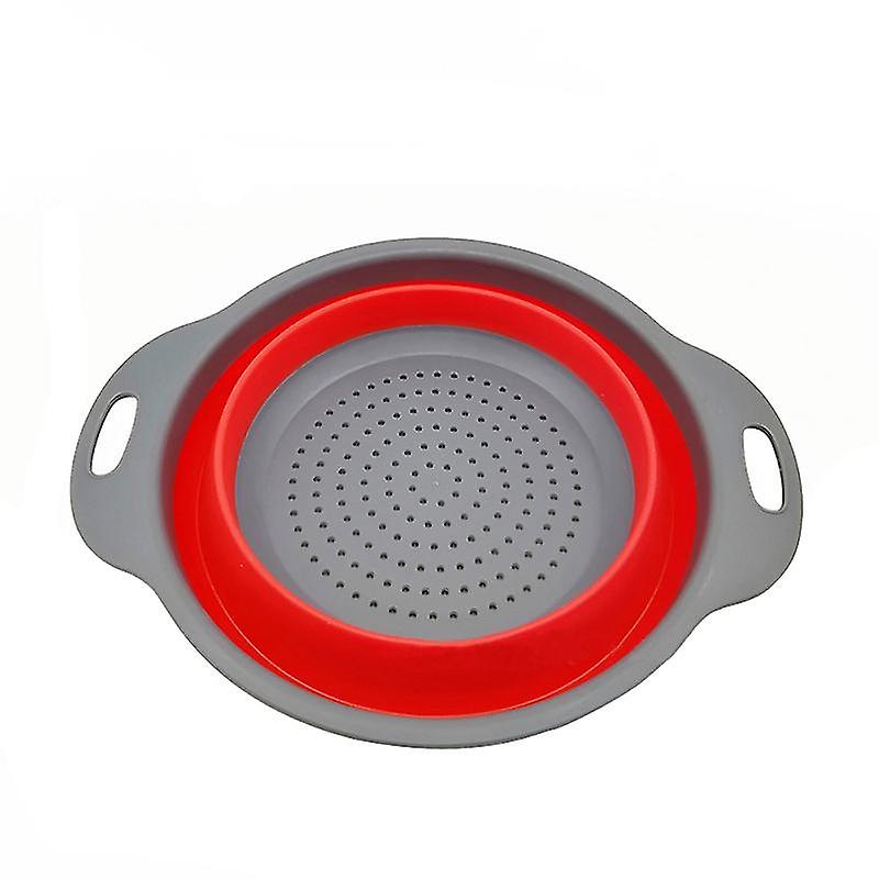 1pcs Collapsible Colander For Fruit Vegetable Red