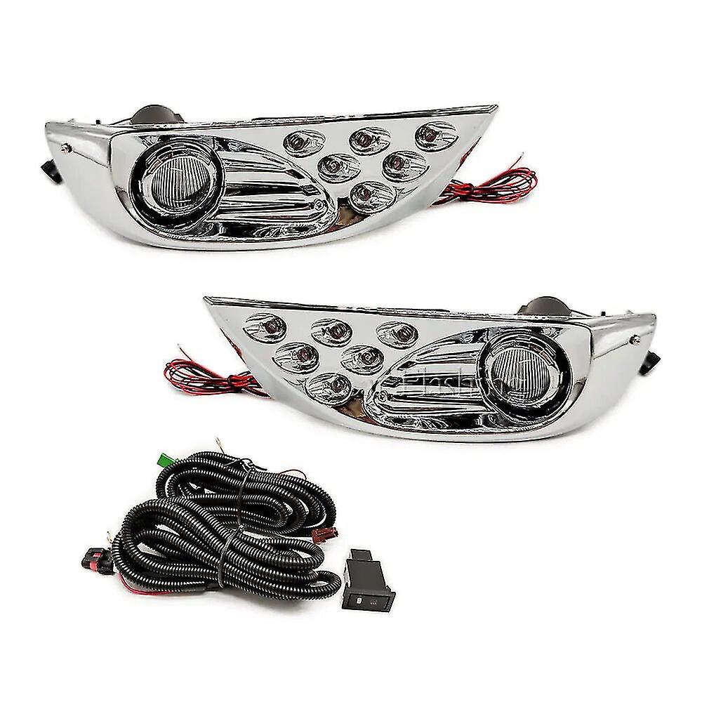 Car Front Bumper Led Drl Daytime Running Light Fog Light Lamp With Harness For Toyota Prado 120 Series 2700 4000 Lc120 2002-2009