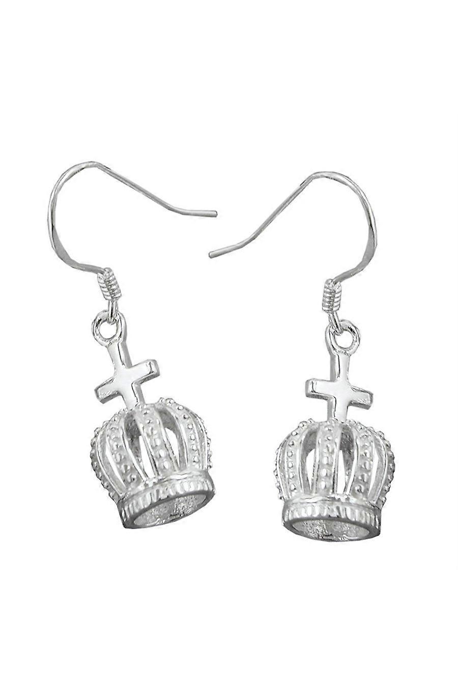 Earrings Crown With Cross Silver 925 - Gl90838