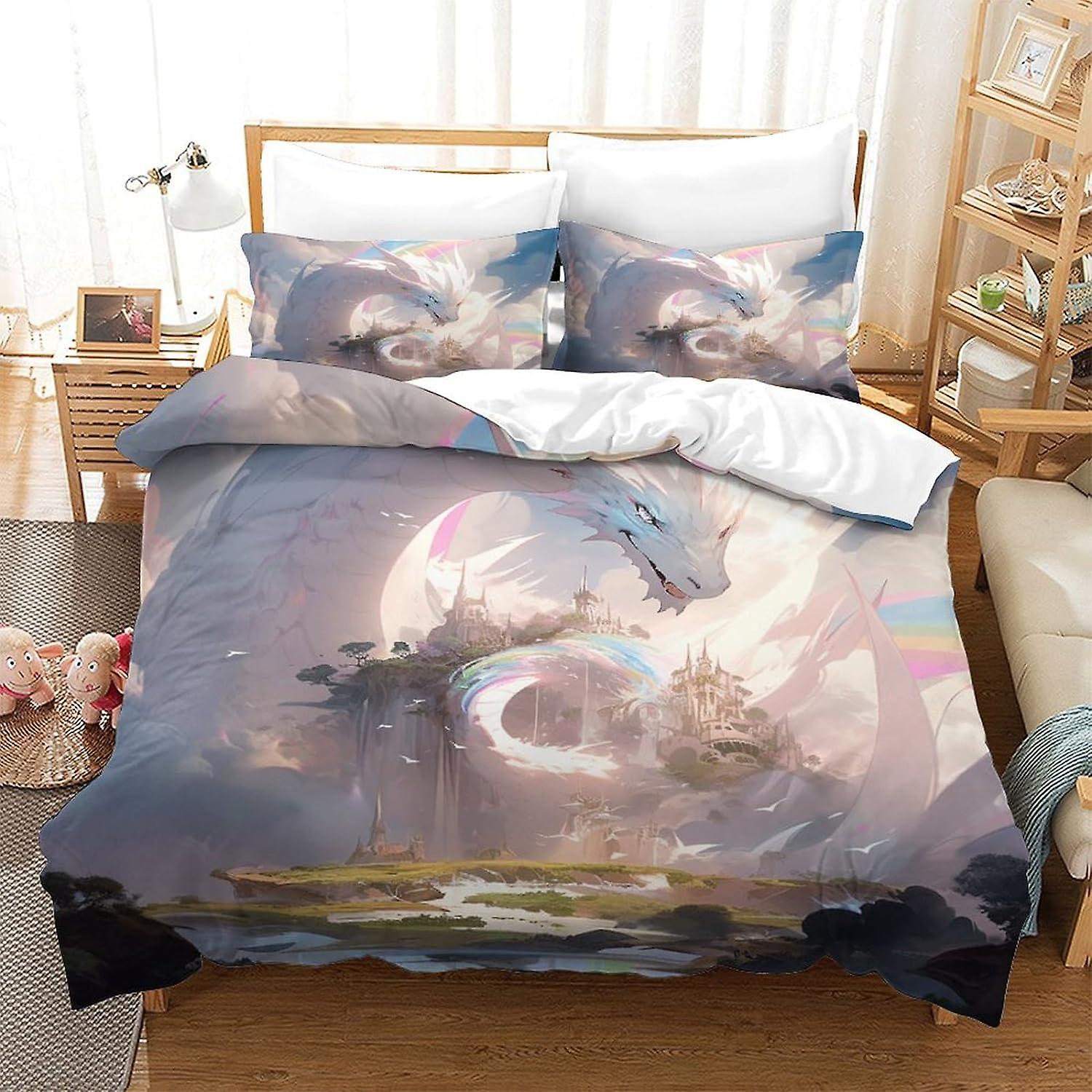 Wyvern Bettbezug Set King Size 3D Kämpfer gedruckt dekorative Bettwäsche Steppdecke Bezug Bettwäsche Sets Bettdecke Decke Bezug Kinder Erwachsene Teenager Doppel